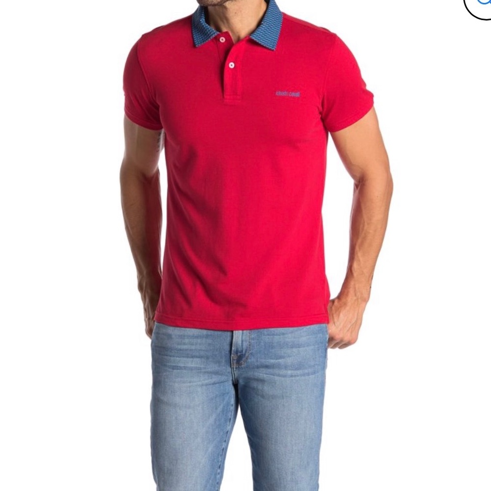 Roberto Cavalli Red Polo Shirt